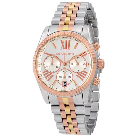 michael kors mk5735 lexington tri tone ladies watch|Michael Kors lexington mk5735.